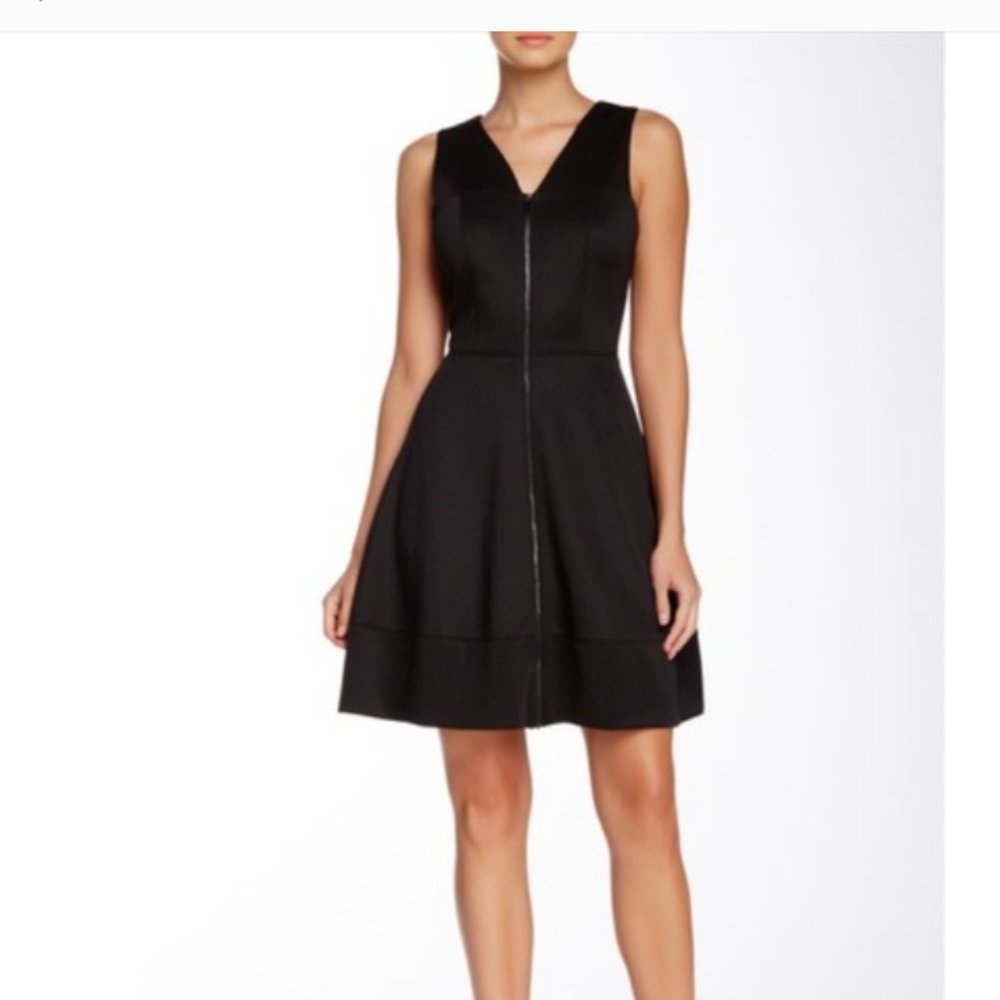 Little black, zip-front dress